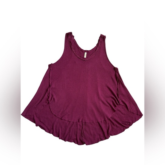 Free People Oversized Draping Waffle-knit Sleeveless Top size Medium - Picture 4 of 8